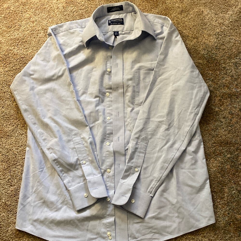 Men’s Stafford Long Sleeve Button Up Dress Shirt